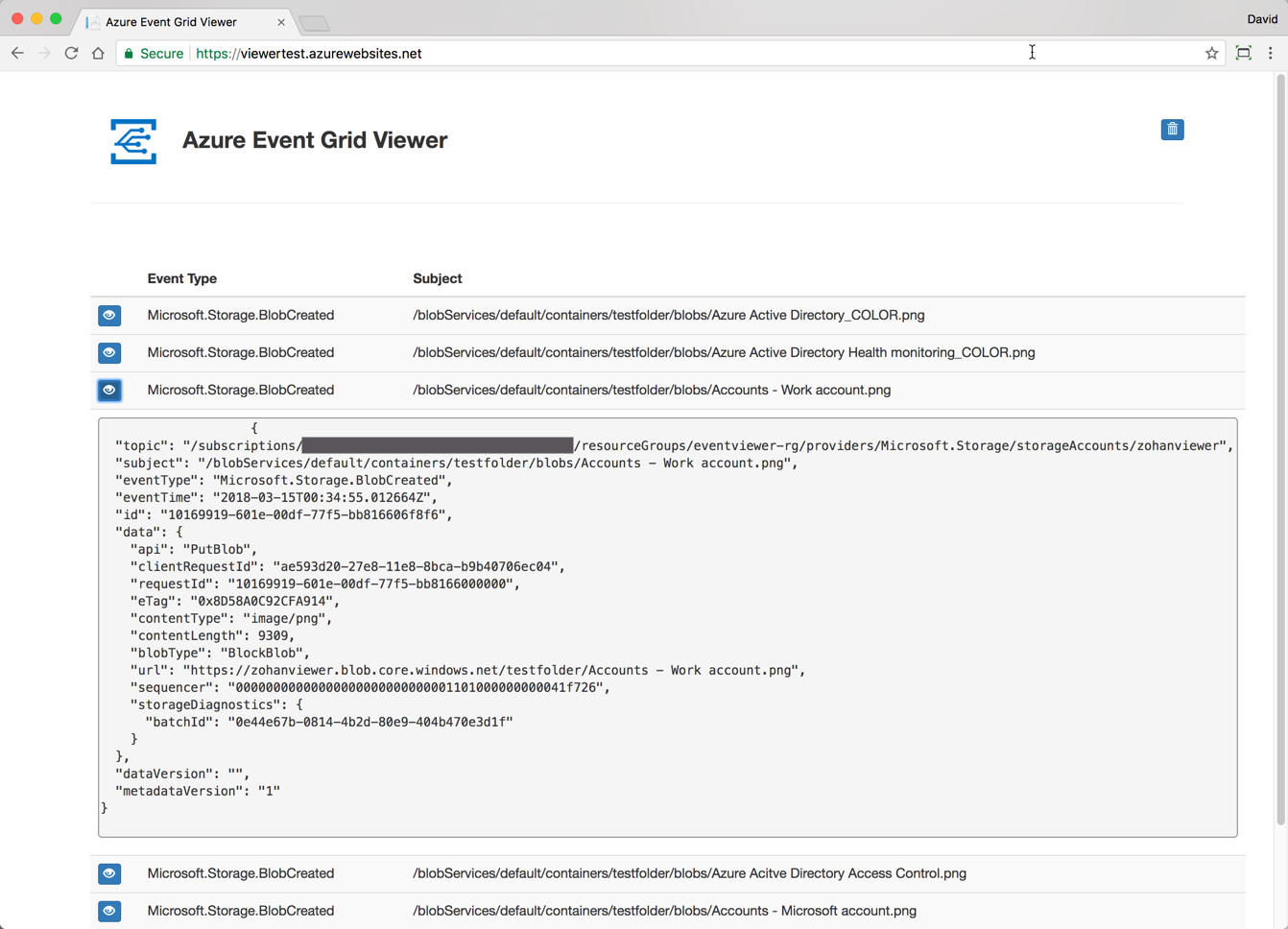 Azure Event Grid Viewer with ASP.NET Core and SignalR – Made of Strings